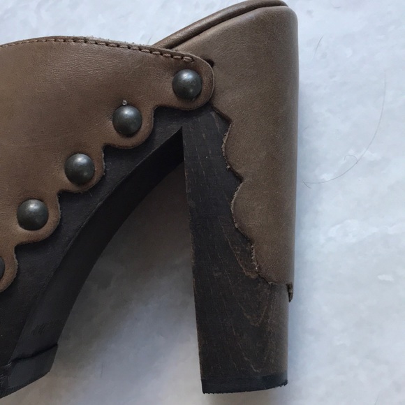 Stuart Weitzman Platform Slides Brown Leather S6 - Picture 4 of 6